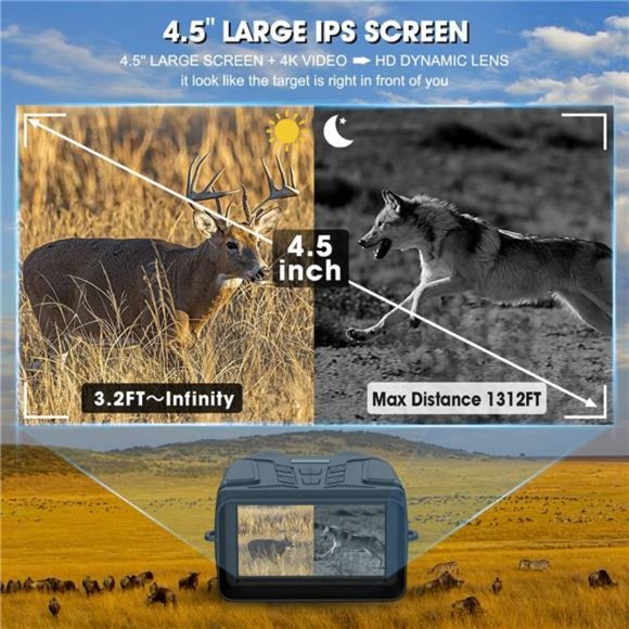 Night Vision Binocular- 4.5'' Large Screen Night Vision Goggles 32GB Memory Card - Picture 2 of 6